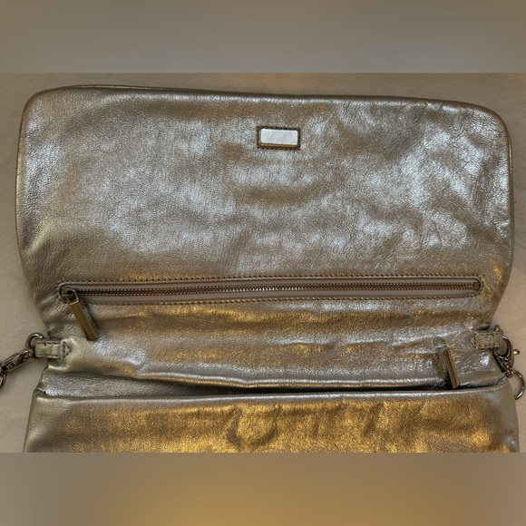 Tory Burch Silver Metallic Crossbody/Clutch Shoulder Bag - Picture 6 of 15